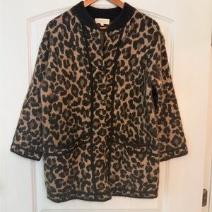 Sezane Brown Leopard button up Jacket / cardigan